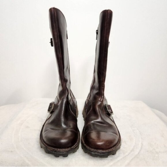 Fly London Dark Brown MES 2 Buckle Boots Side Zipper Size 38 EU/7-7.5 US - Picture 4 of 15